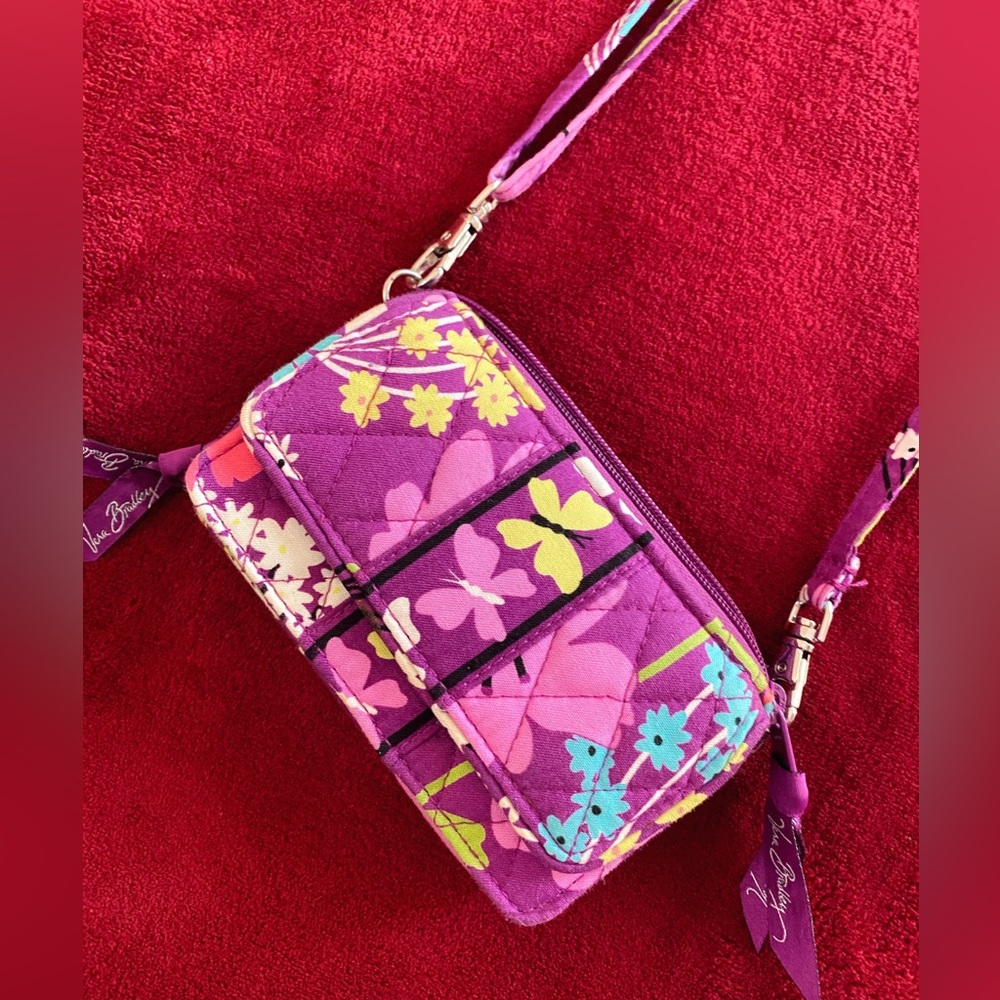 Vera Bradley Flutterby All in One Crossbody Wallet Purse